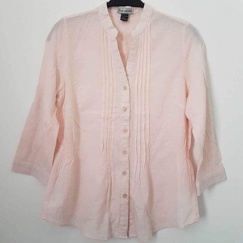 Body Central Blush Collar Top - Size S